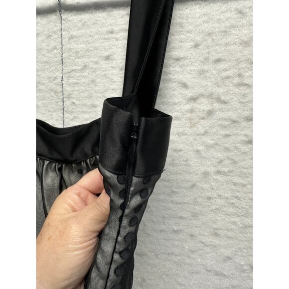 White House Black Market WHBM Dress Women 4 Overlay Polka Dot Sheer Coquette - Picture 7 of 11